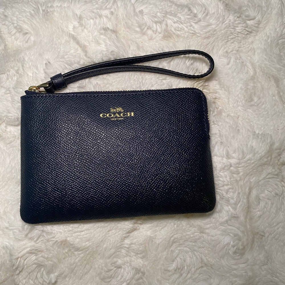Coach Navy Blue Wristlet